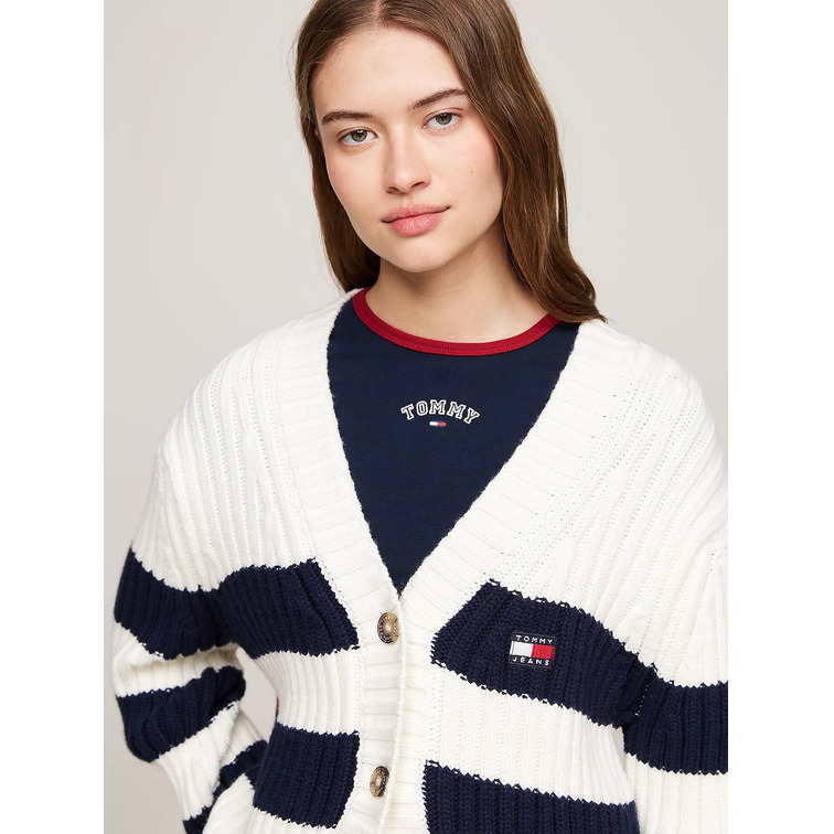 CÁRDIGAN OVERSIZE DE MEZCLA DE LANA CON LOGO MUJER TOMMY JEANS