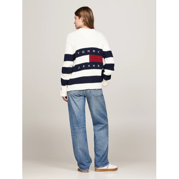 CÁRDIGAN OVERSIZE DE MEZCLA DE LANA CON LOGO MUJER TOMMY JEANS