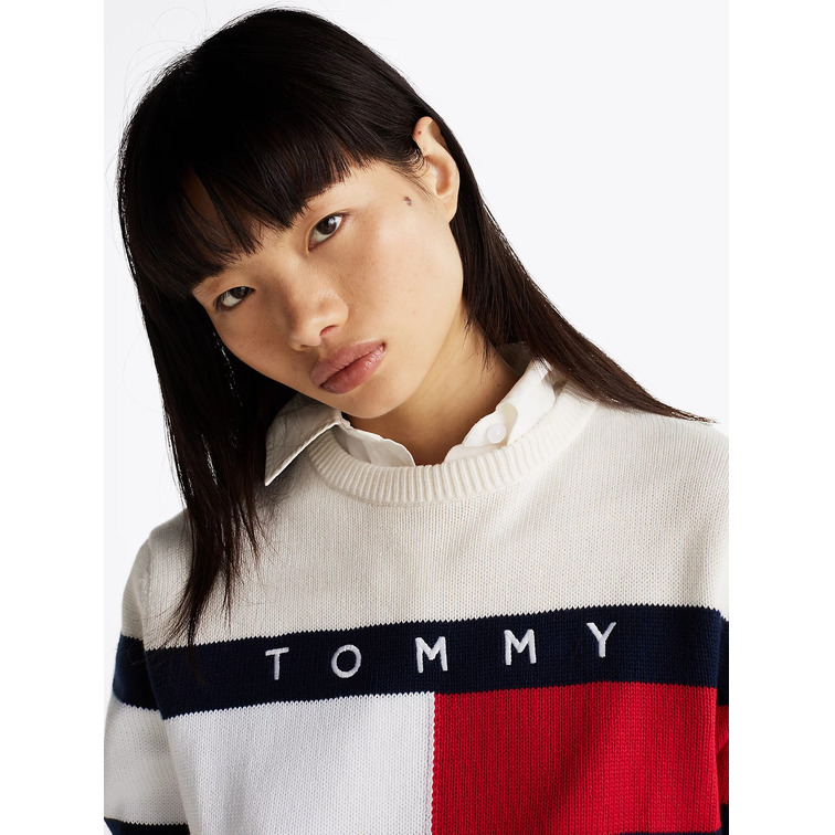 JERSEY COLORBLOCK MUJER TOMMY JEANS FIT HOLGADO