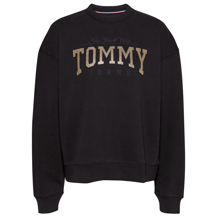 SUDADERA MUJER TOMMY JEANS LOGO PURPURINA FIT HOLGADO