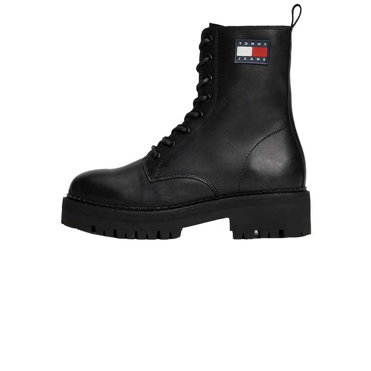 BOTAS EN PIEL CON CORDONES Y SUELA DENTADA MUJER TOMMY JEANS