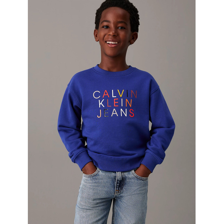 SUDADERA NIÑO CALVIN KLEIN CON LOGO FIT HOLGADO