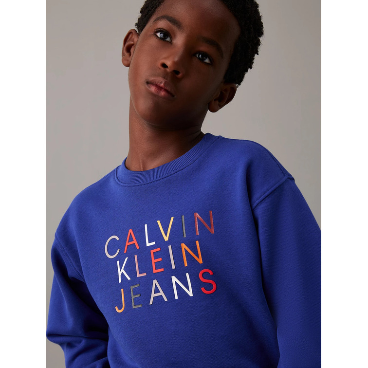 SUDADERA NIÑO CALVIN KLEIN CON LOGO FIT HOLGADO