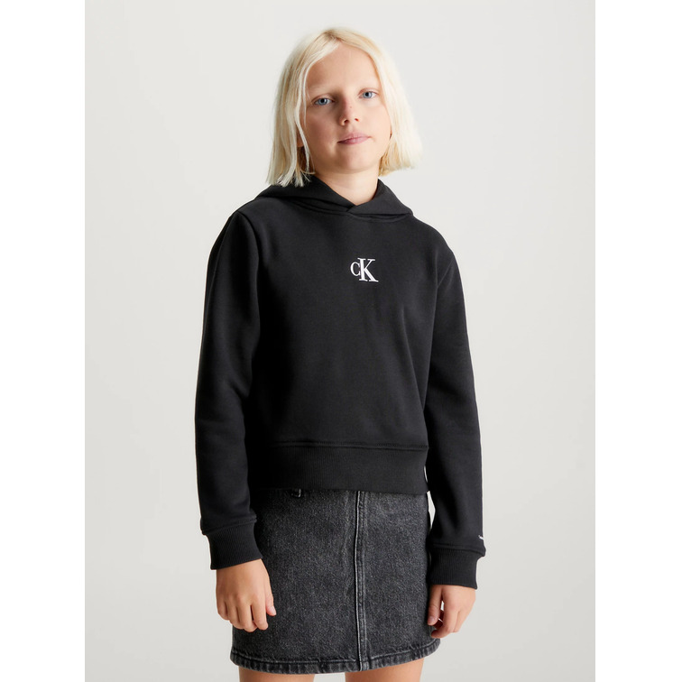 SUDADERA CON CAPUCHA NIÑA CALVIN KLEIN LOGO BOXY