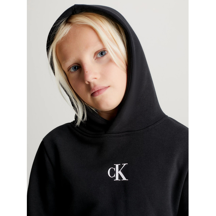 SUDADERA CON CAPUCHA NIÑA CALVIN KLEIN LOGO BOXY