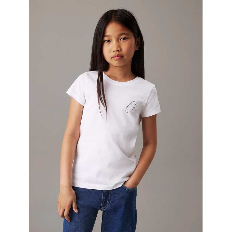 CAMISETA NIÑA CALVIN KLEIN CON LOGO FIT SLIM