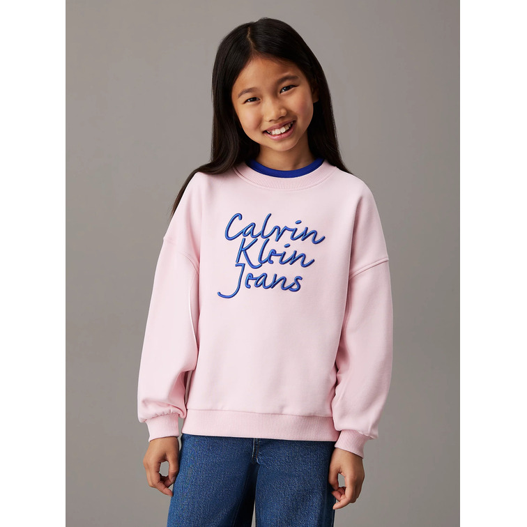 SUDADERA NIÑA CALVIN KLEIN LOGO EN RELIEVE FIT HOLGADO