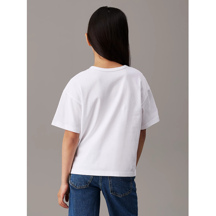 CAMISETA NIÑA CALVIN KLEIN LOGO PURPURINA FIT HOLGADO