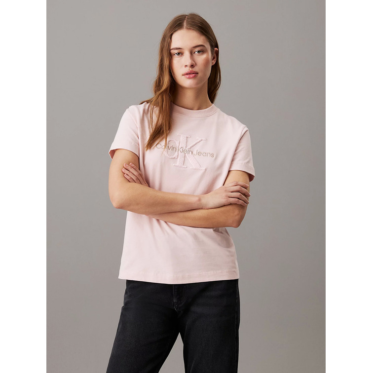 CAMISETA DE CHENILLA MUJER CALVIN KLEIN CON MONOGRAMA