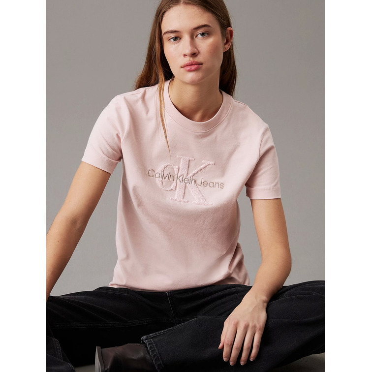 CAMISETA DE CHENILLA MUJER CALVIN KLEIN CON MONOGRAMA