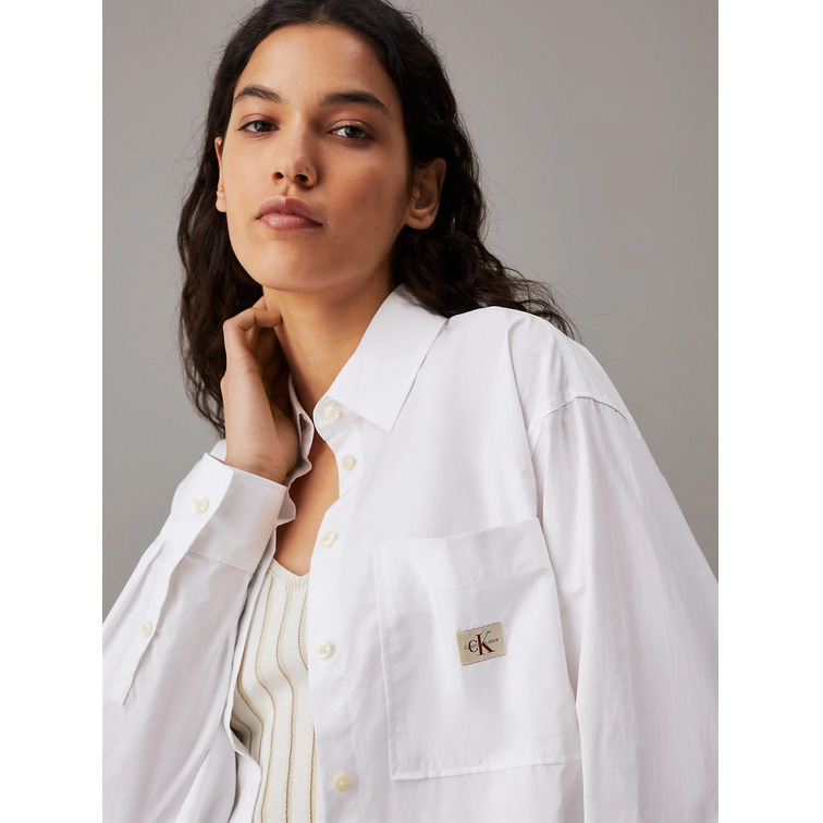 CAMISA MUJER  CALVIN KLEIN WOVEN LABEL RELAXED SHIRT