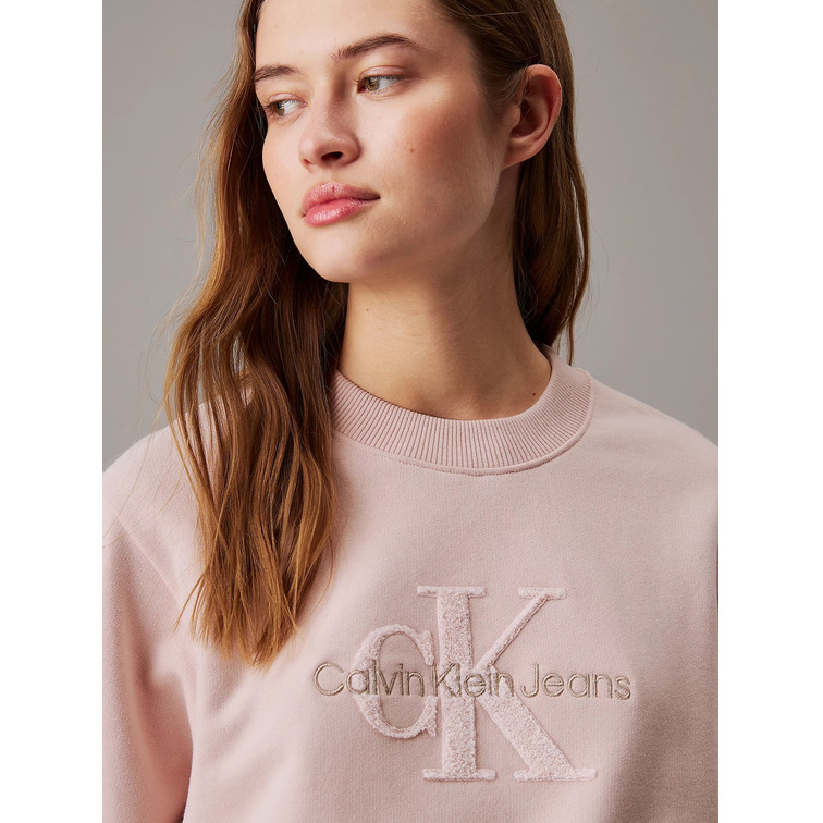 SUDADERA MUJER CALVIN KLEIN LOGO CHENILLA