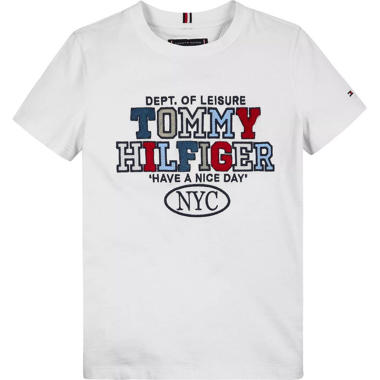 CAMISETA DE RIZO CON ESLOGAN BORDADO NIÑO TOMMY HILFIGER