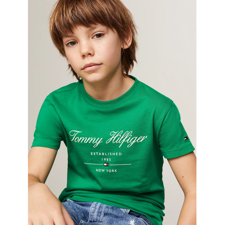 CAMISETA DE CUELLO REDONDO CON LOGO CURSIVA NIÑO TOMMY HILFIGER