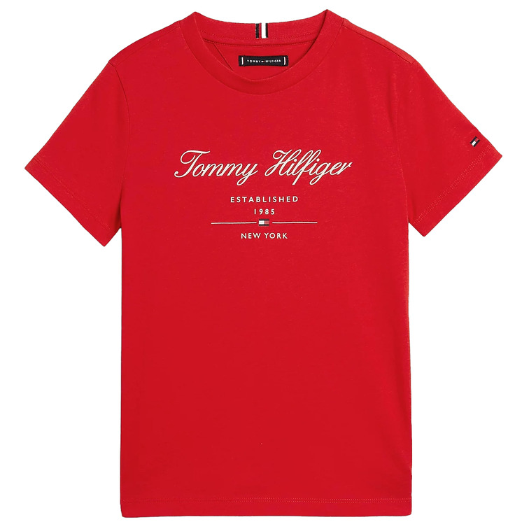 CAMISETA DE CUELLO REDONDO CON LOGO CURSIVA NIÑO TOMMY HILFIGER