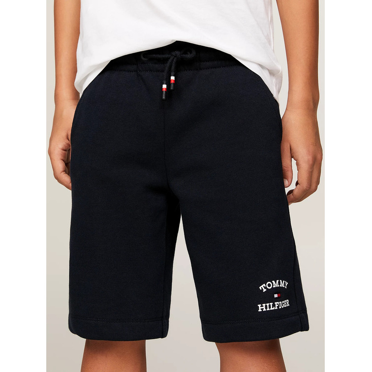 PANTALÓN CORTO CON CORDÓN Y LOGO BORDADO NIÑO TOMMY HILFIGER