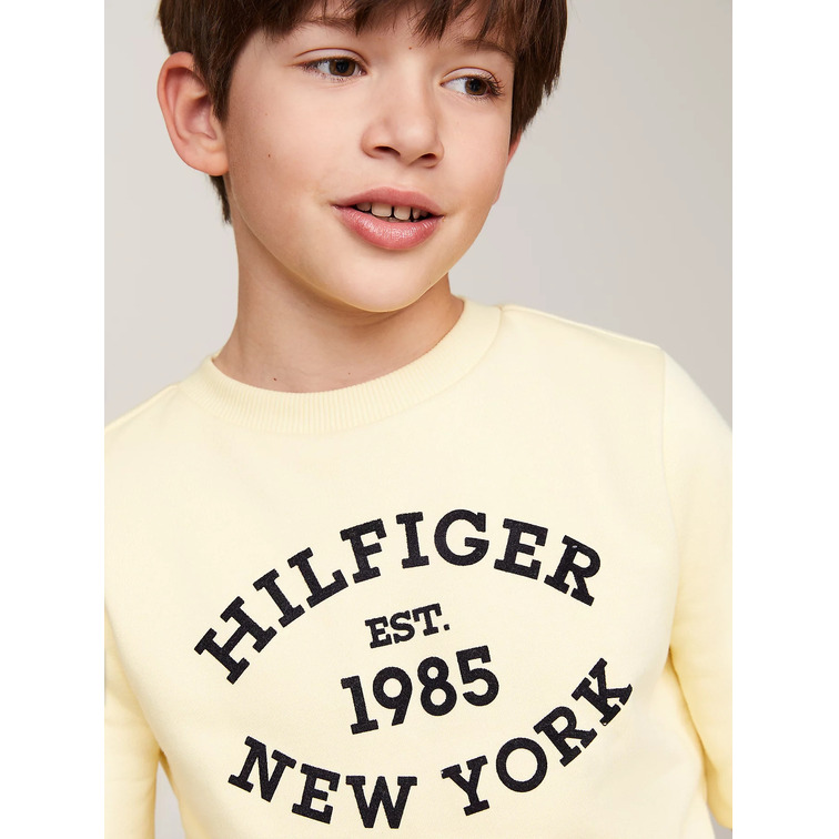 SUDADERA CON LOGO MONOTIPO ATERCIOPELADO NIÑO TOMMY HILFIGER