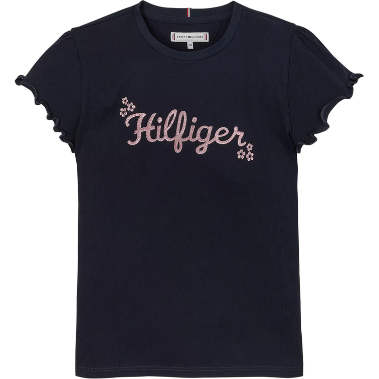 CAMISETA CON LOGO DE PURPURINA NIÑA TOMMY HILFIGER