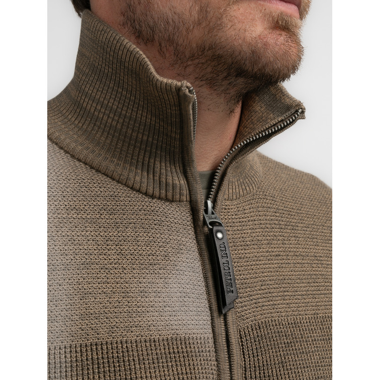 JERSEY HOMBRE  PETROL MEN KNITWEAR COLLAR CARDIGAN