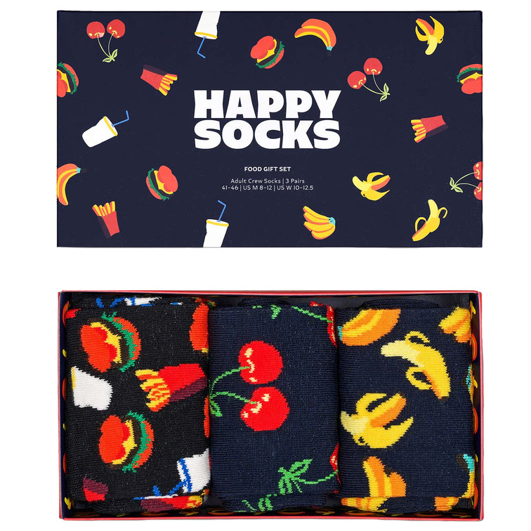  HAPPY 3-PACK FOOD SOCKS GIFT SET