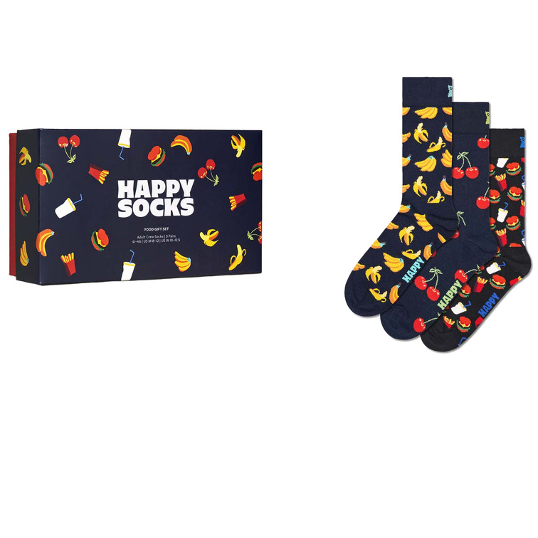  HAPPY 3-PACK FOOD SOCKS GIFT SET