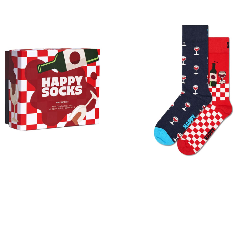 CAJA REGALO 2 CALCETINES HAPPY SOCKS TEMATICA VINO