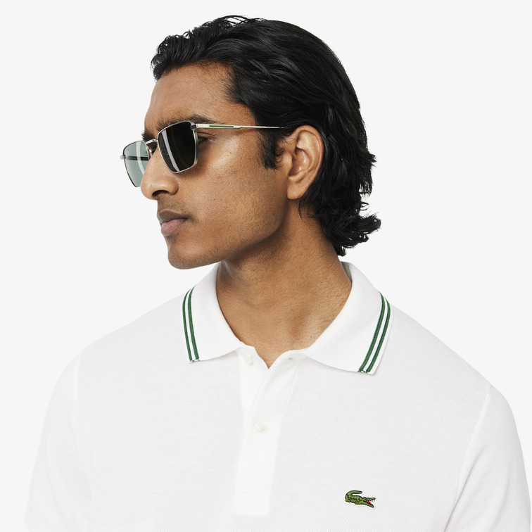 POLO HOMBRE  LACOSTE CHEMISE COL BORD-COTES MANCHES