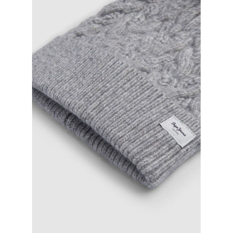 GORRO MUJER PEPE JEANS PUNTO TRENZADO POMPON