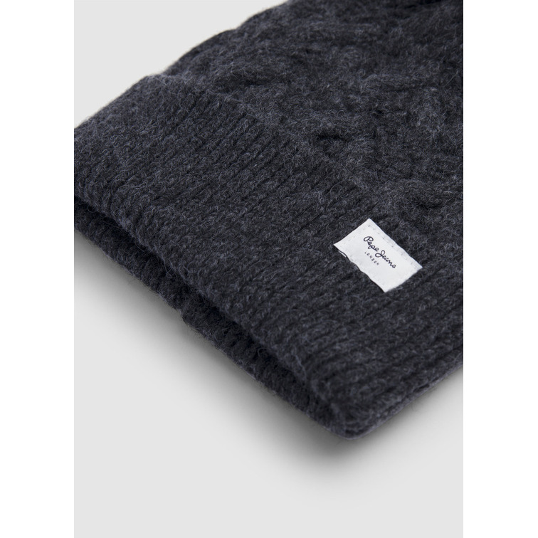 GORRO MUJER PEPE JEANS PUNTO TRENZADO POMPON