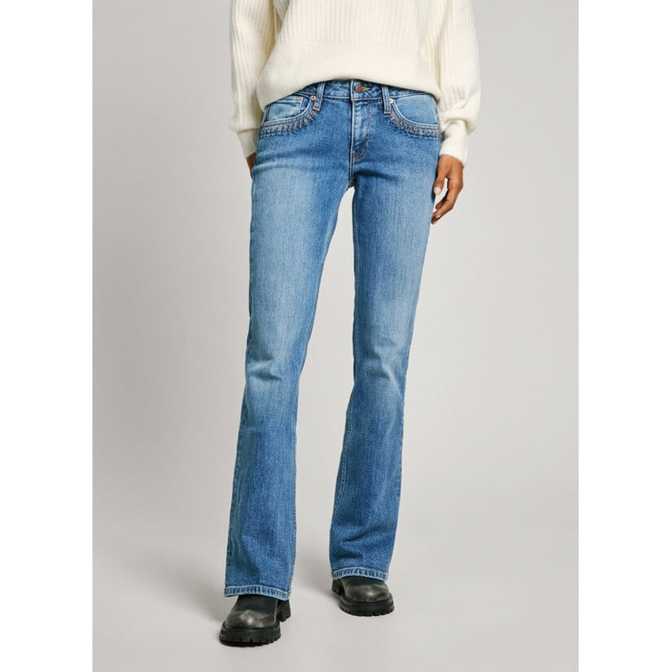 VAQUERO MUJER PEPE JEANS FIT FLARE TIRO BAJO