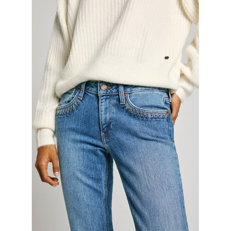 VAQUERO MUJER PEPE JEANS FIT FLARE TIRO BAJO