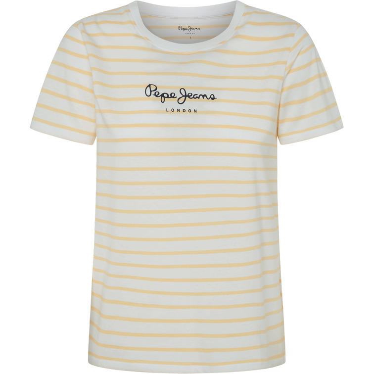 CAMISETA RAYAS LOGO ESTAMPADO MUJER PEPE JEANS