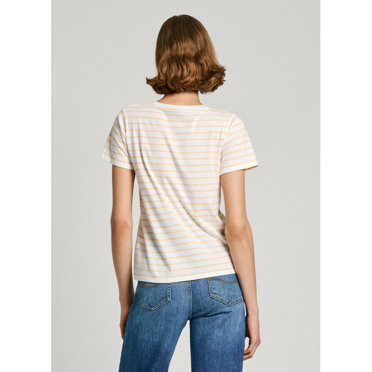 CAMISETA RAYAS LOGO ESTAMPADO MUJER PEPE JEANS