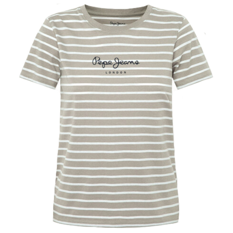 CAMISETA RAYAS LOGO ESTAMPADO MUJER PEPE JEANS