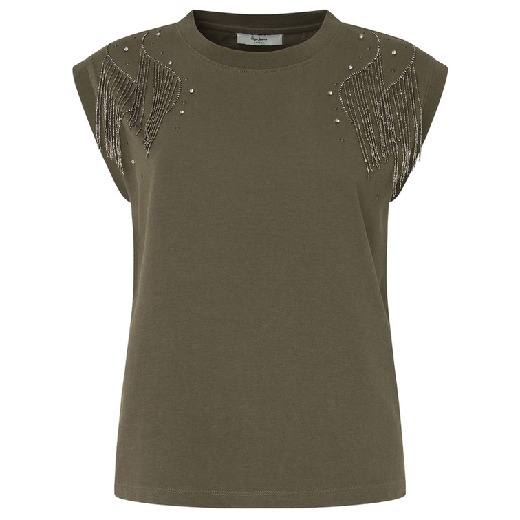 CAMISETA DETALLE STRASS MANGA SISA MUJER PEPE JEANS