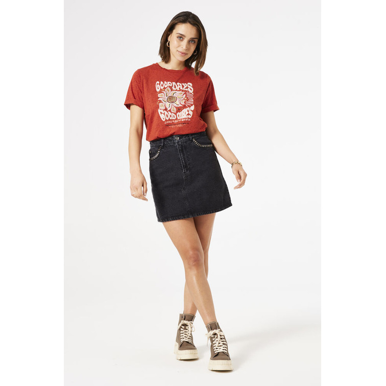 CAMISETA ESTAMPADA MUJER GARCIA JEANS EFECTO DESGASTADO