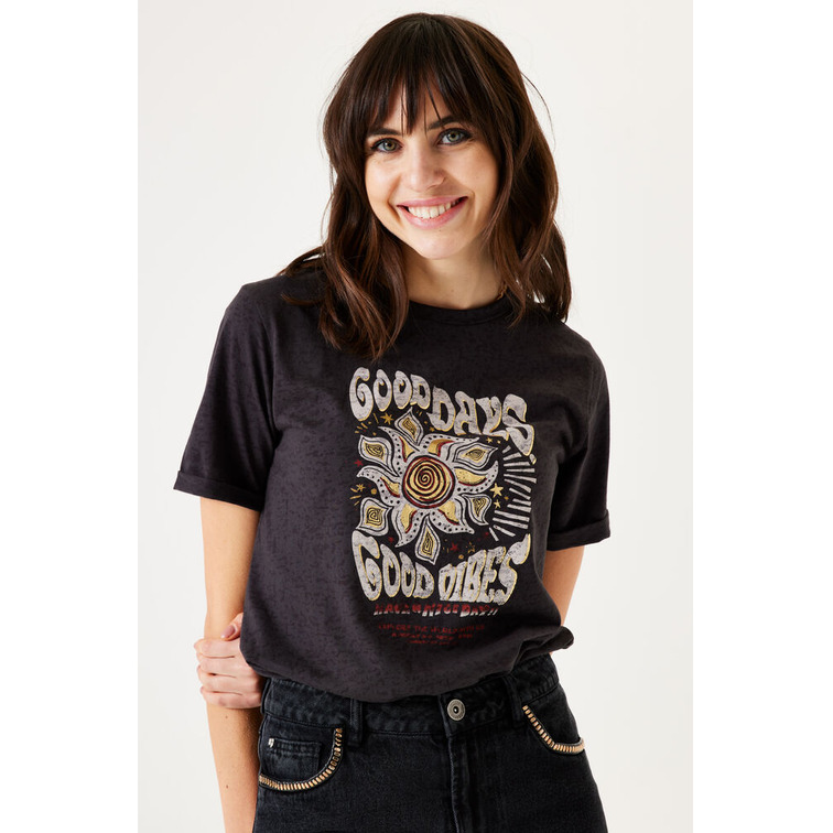 CAMISETA ESTAMPADA MUJER GARCIA JEANS EFECTO DESGASTADO