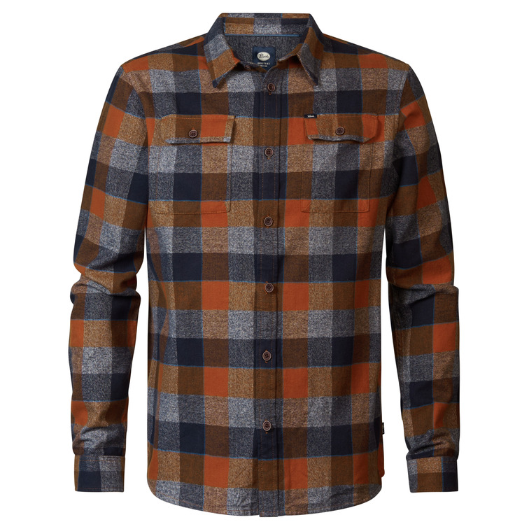 CAMISA HOMBRE  PETROL MEN SHIRT LONG SLEEVE CHECK