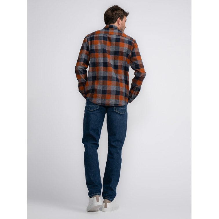 CAMISA HOMBRE  PETROL MEN SHIRT LONG SLEEVE CHECK