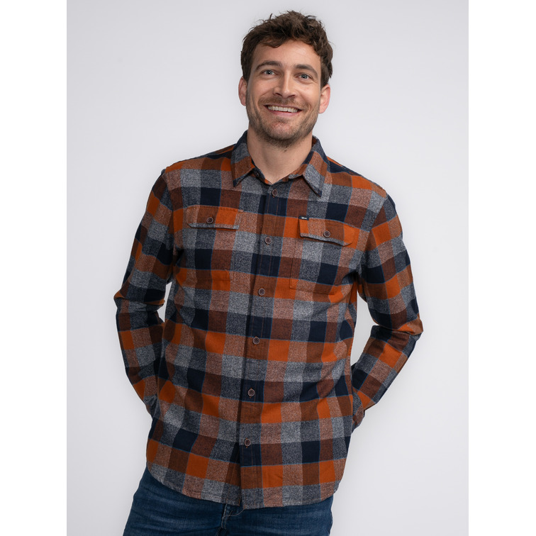 CAMISA HOMBRE  PETROL MEN SHIRT LONG SLEEVE CHECK