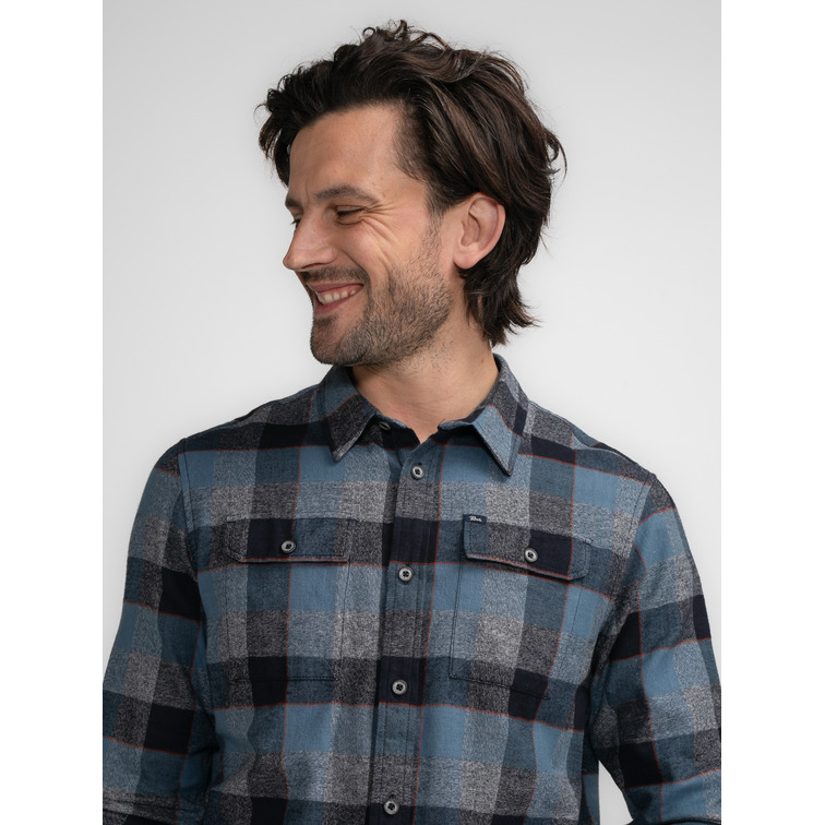 CAMISA HOMBRE  PETROL MEN SHIRT LONG SLEEVE CHECK