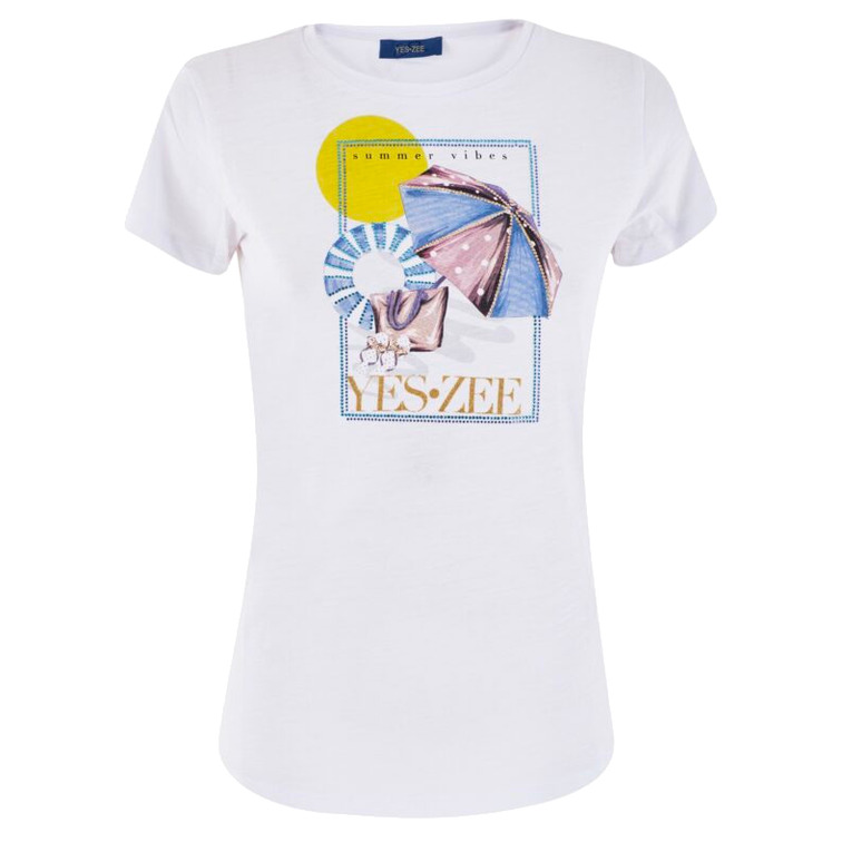 MUJER T-SHIRT DONNA GIROCOLLO, M/C 0101