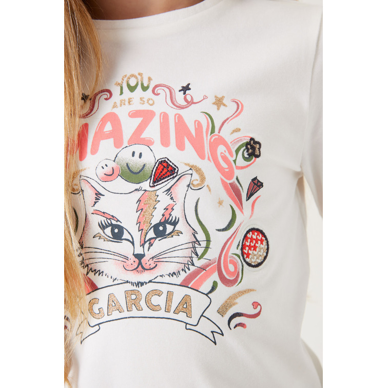 CAMISETA NIÑA GARCIA JEANS MANGA LARGA ESTAMPADO PECHO