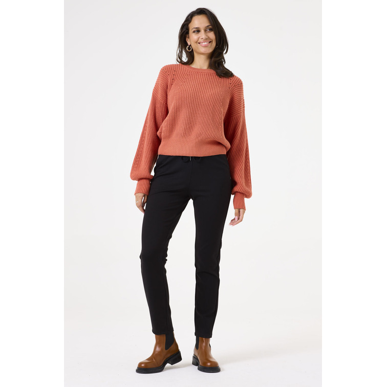 JERSEY MUJER GARCIA JEANS ACANALADO CON AJOUR NARANJA