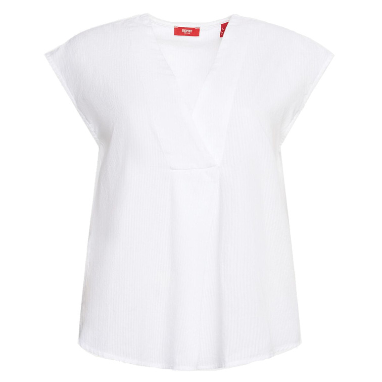 BLUSA DE ALGODÓN CON ESCOTE EN PICO MUJER ESPRIT