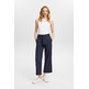 PANTALÓN CULOTTE CROP EN MEZCLA DE ALGODÓN Y LINO MUJER ESPRIT