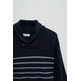 JERSEY HOMBRE  SALSA JEANS SHAWL COLLAR KNIT SWEATER