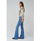 VAQUERO FLARE MUJER SALSA JEANS WONDER TIRO BAJO EFECTO PUSH UP