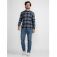 CAMISA HOMBRE  PETROL MEN SHIRT LONG SLEEVE CHECK